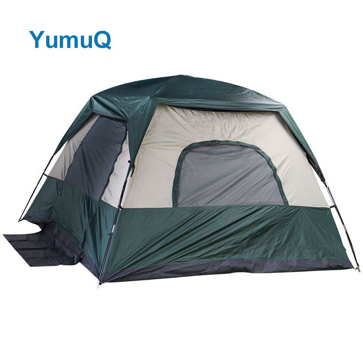 YumuQ 10 12 Person 4 Season Dark Rest Large Outdoor Camping Instant Cabin House Shape Tent With Light