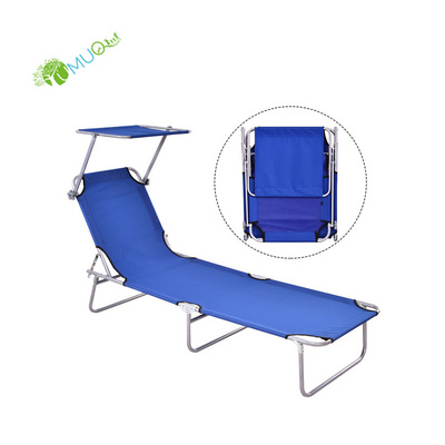 YumuQ Outdoor Portable Metal Steel Folding Reclining Beach Chaise Sun Lounge / Lounger Bed Chair