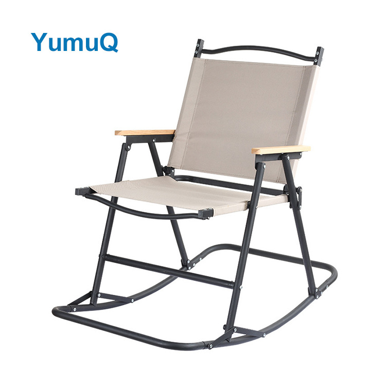 YumuQ Camping Freestyle Rocker Portable Foldable Rocking Folding Chair With Armrests Shade Price For Outdoor