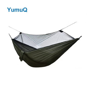 YumuQ Outdoor Parachute Portable Double Hammock Swing Camping With A Mosquito Bug Netting Tent