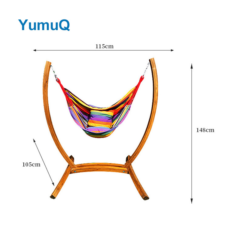 YumuQ New Style Heavy-duty Larch Indoor Multi-functional Hammock And Swing Chair Stand For 2 Man