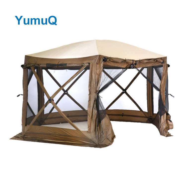 YumuQ 210D Poly-Oxford Gazebo 360 Projector Camping Mesh Screen Room Mosquito Net Sun Wind Shelter Hub Tent