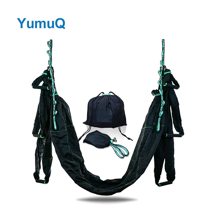 YumuQ Best Anti Gravity 210T Nylon Air Flying Door Exercise Bands Fitness Aeriel Yoga Swing Hammock Set