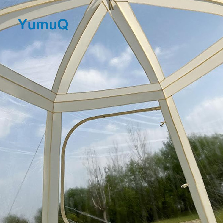 YumuQ High Quality 360 Projection Camping Hexagonal Screen House Bubble Dome Transparent Gazabo Clear Hub Tent