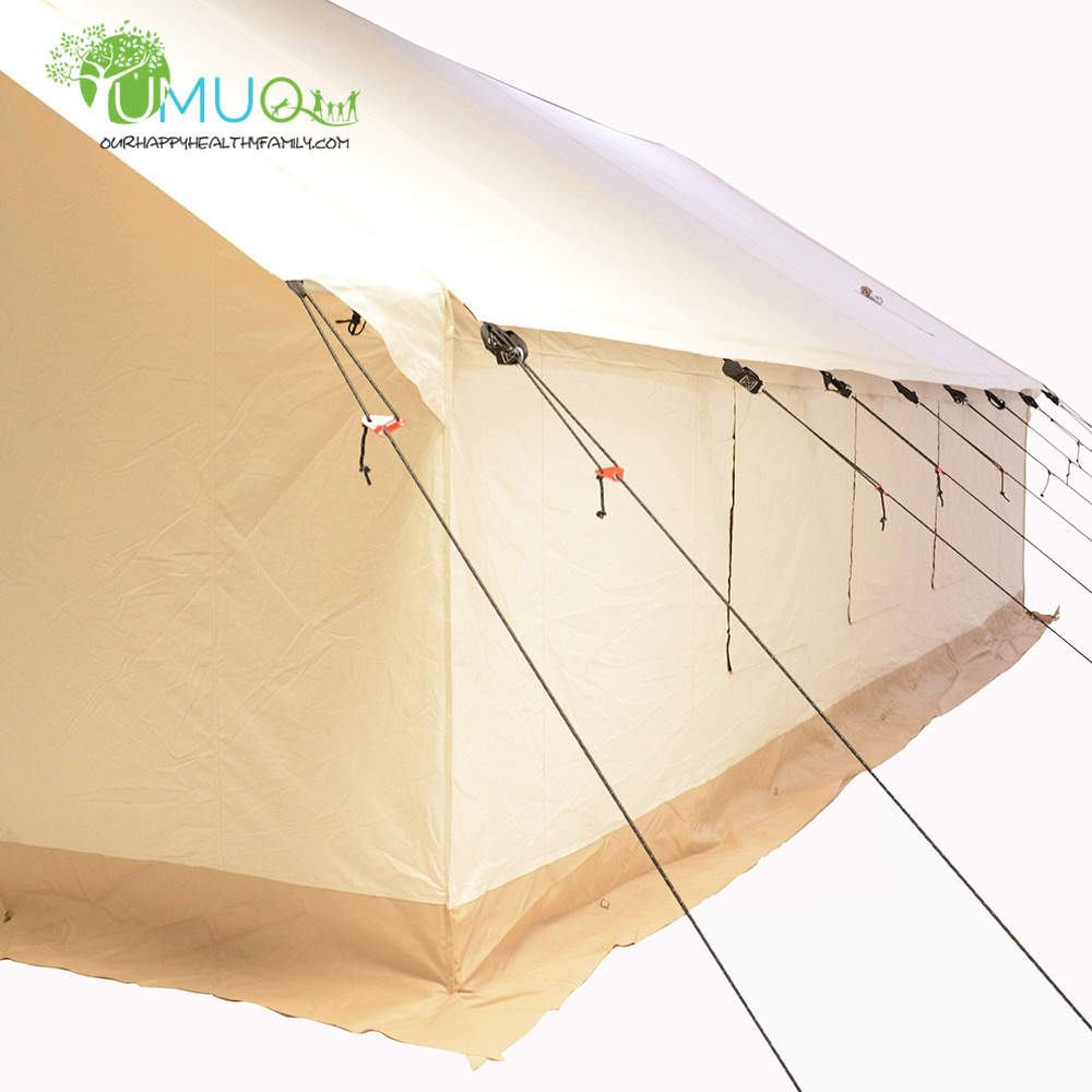 Yumuq Glamping Canvas Fire Proof 10 Person Wall Tent With Stove, Large Heavy Duty Cotton Luxury Cabin Tent  For Outdoor Camping