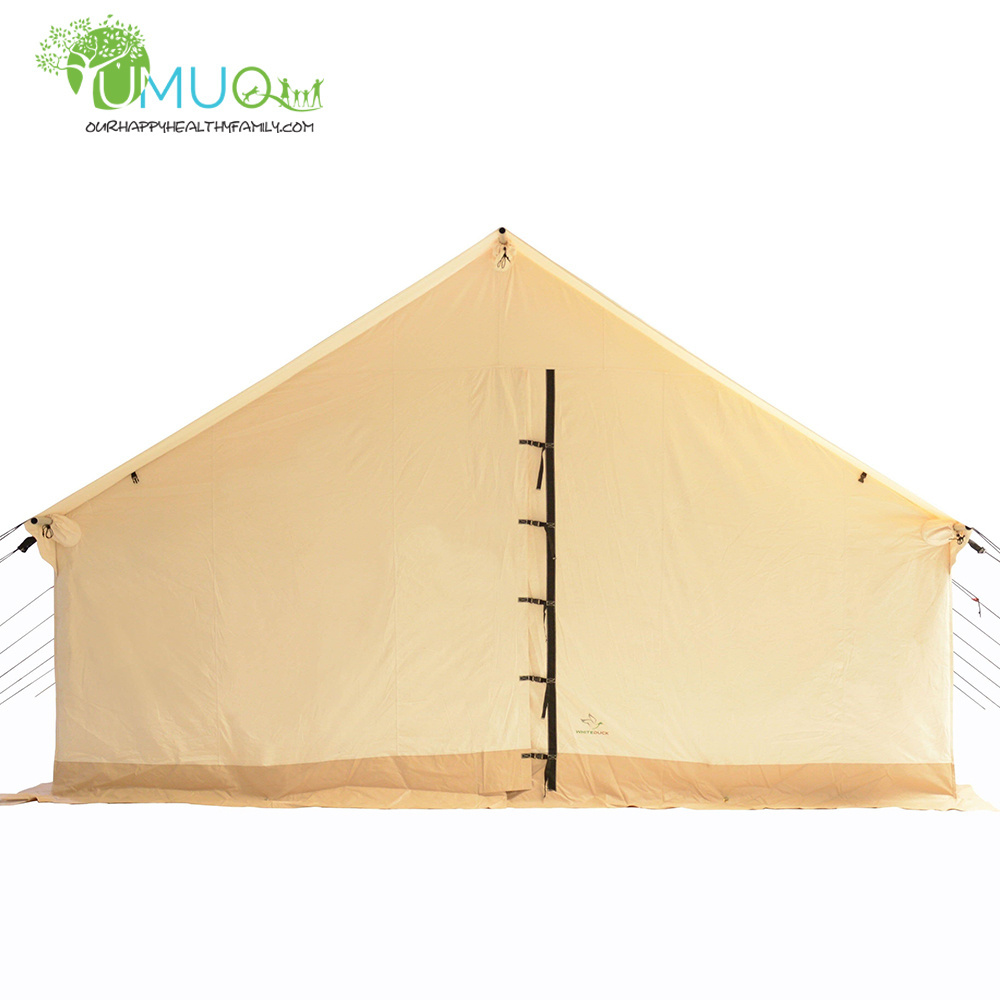 Yumuq Glamping Canvas Fire Proof 10 Person Wall Tent With Stove, Large Heavy Duty Cotton Luxury Cabin Tent  For Outdoor Camping