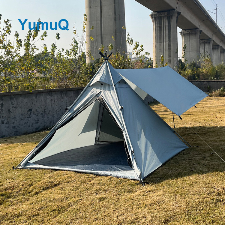 YumuQ 10 12 Person Waterproof Luxury Adult Family Indian Tipi Family Cone Shape Camping Tent Village