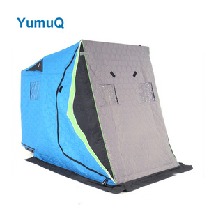 YumuQ 240cm 94" Winter Outdoor Windproof Ice Fishing Tent, 3 Layers Cotton Fabric Fishing Bivvy Tent On Sled For 2 Person