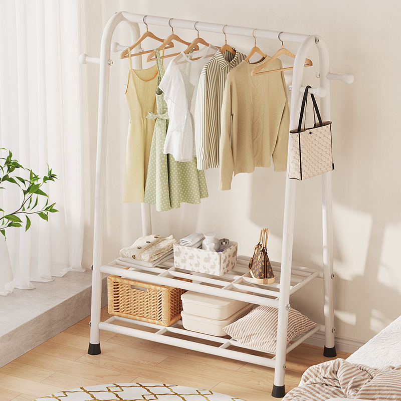 Garment Clothing Rack Hanger Organizer With Shelves Metal Coat Rack