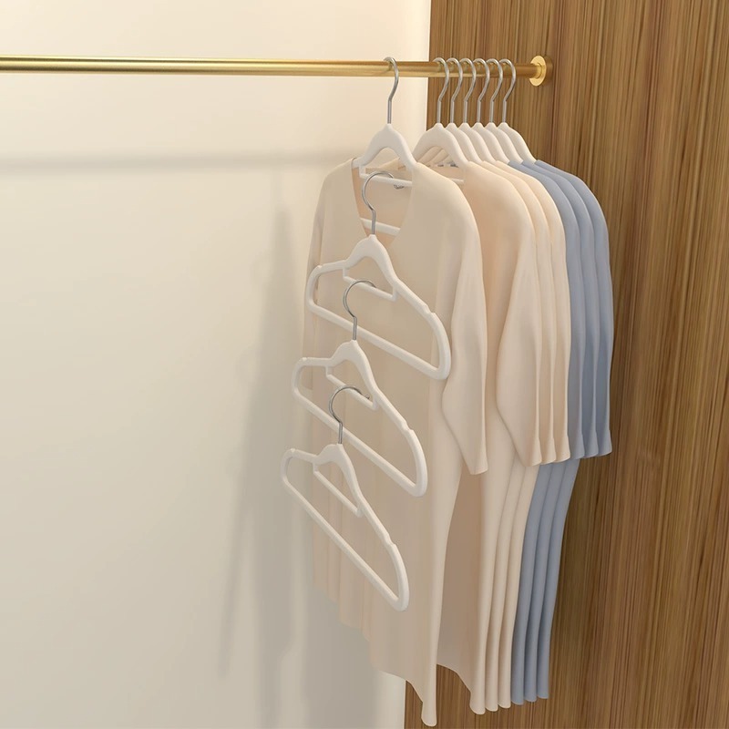 Flocking rack for household hanging clothes for non-trace anti-slip anti-shoulder corner finishing special clothes wholesale