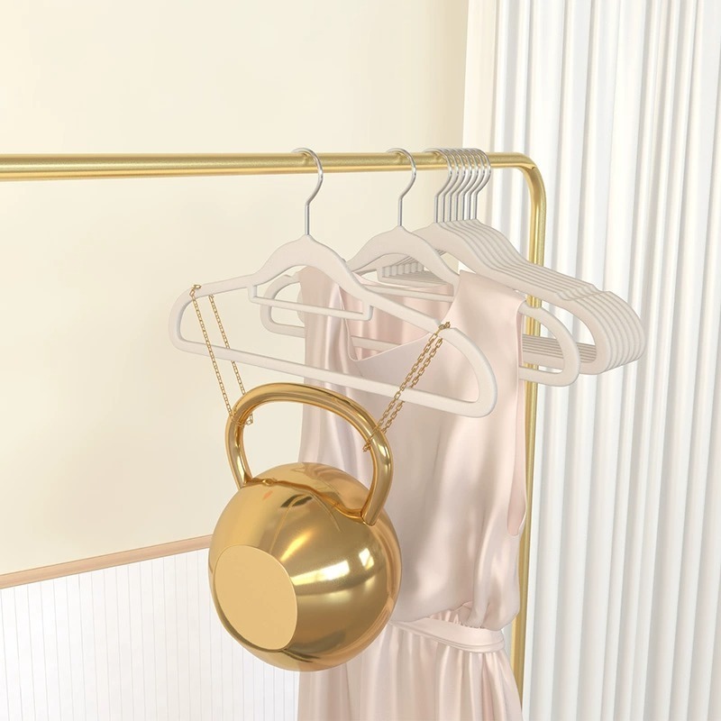 Flocking rack for household hanging clothes for non-trace anti-slip anti-shoulder corner finishing special clothes wholesale