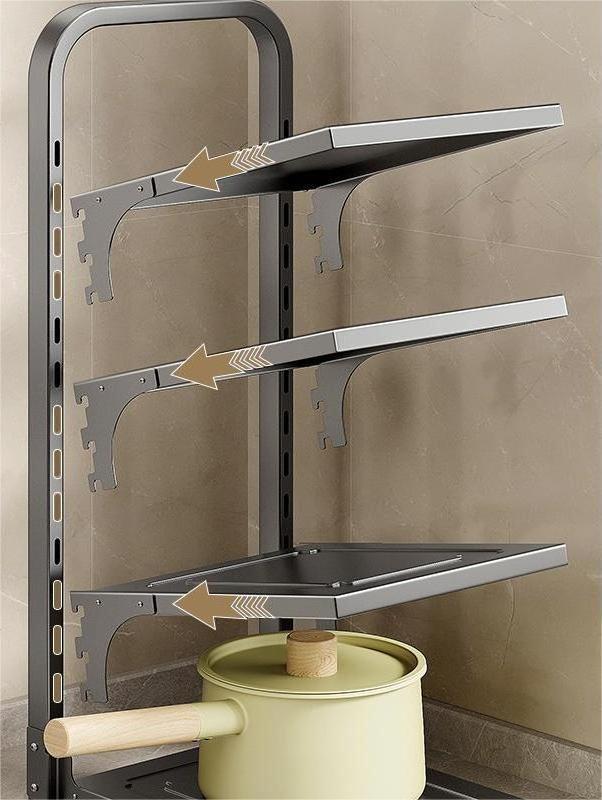 Kitchen multi-layer shelving Multi-functional household cabinets under the sink pot stovetop layered pot rack storage shelf