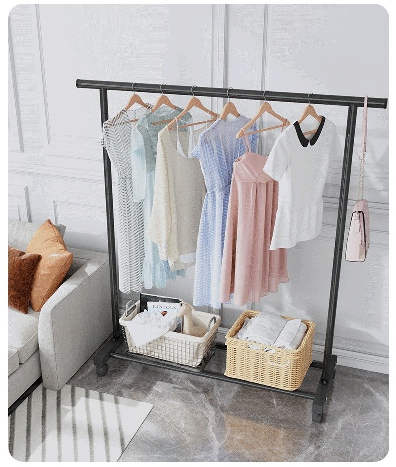 Garment Clothing Rack Hanger Organizer With Shelves Metal Coat Rack