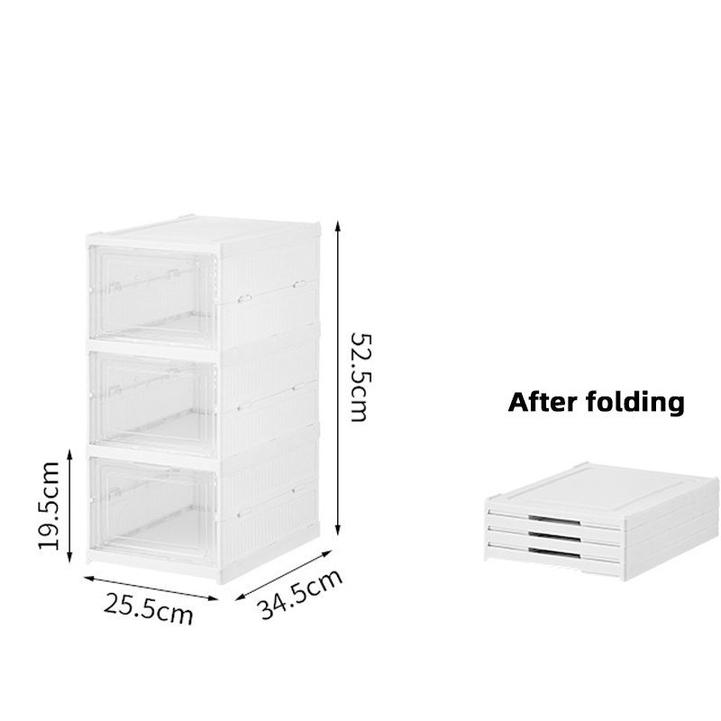 Transparent Shoe Box Shoes Organizers Plastic Thickened Foldable Dustproof Storage Box Stackable Combined Shoe Cabinet Sale|