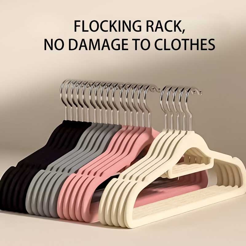 Flocking rack for household hanging clothes for non-trace anti-slip anti-shoulder corner finishing special clothes wholesale