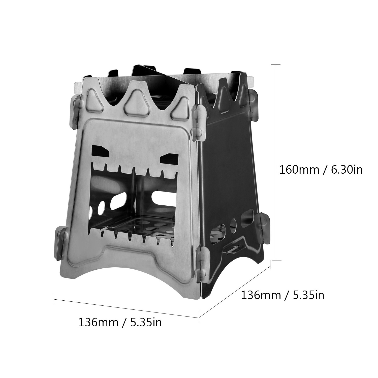 Wood Burning Stove Camping Wood Stove Portable Stainless Steel Backpacking Stove Lightweight And Folding For Outdoor Survival