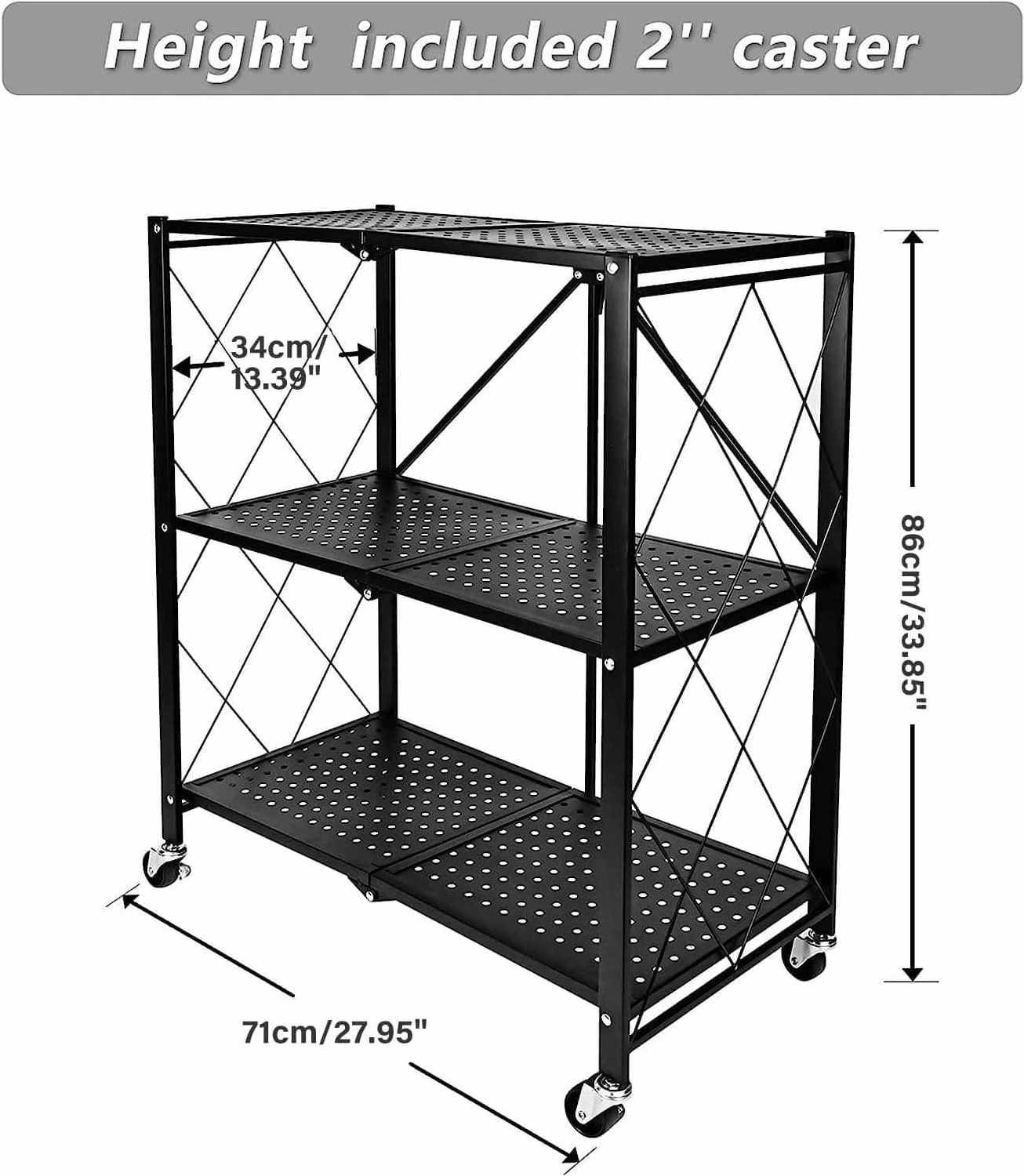 Custom Sheet Metal Fabrication Black Tool Racks For Baseball Caps Heavy Duty Foldable Metal Rack Storage Rack With Wheels