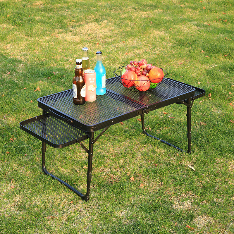 tire table mesh camping side table rack Camping table for outdoor with Kitchen