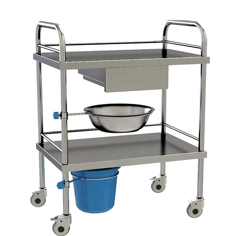 ORP Hot Sell Hospital Operating Room metal crash cart Nurse Treatment Mobile Stainless Steel medical Clinic trolley