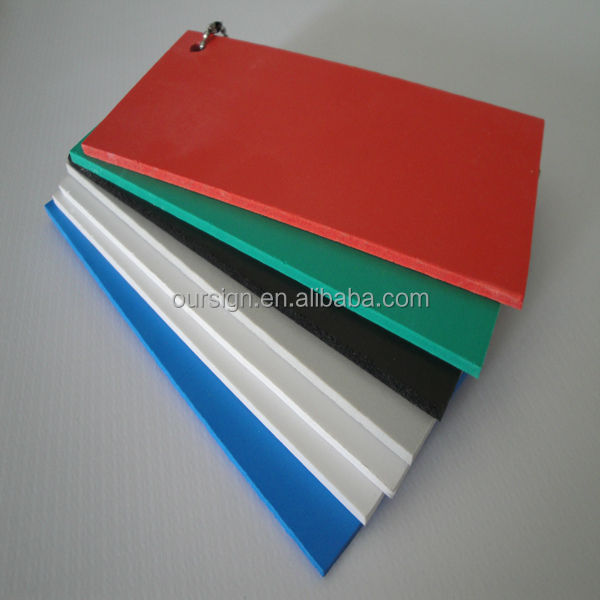 PVC free board celuka foam sheet 4*8ft 4*6ft white black color plastic sheet forex panel for advertising