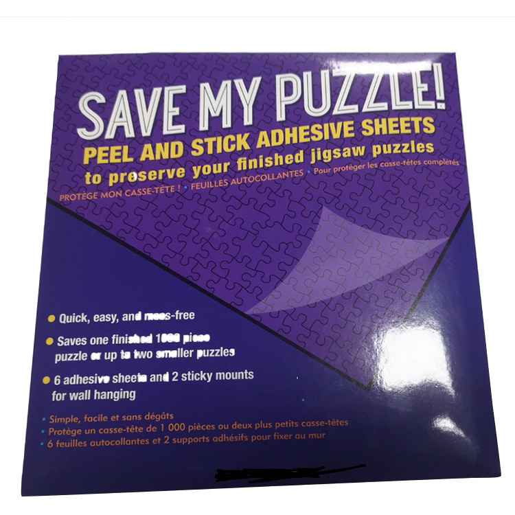 Transparent Adhesive Jigsaw Backing Puzzle Savers Sticker Glue Sheets for Puzzles