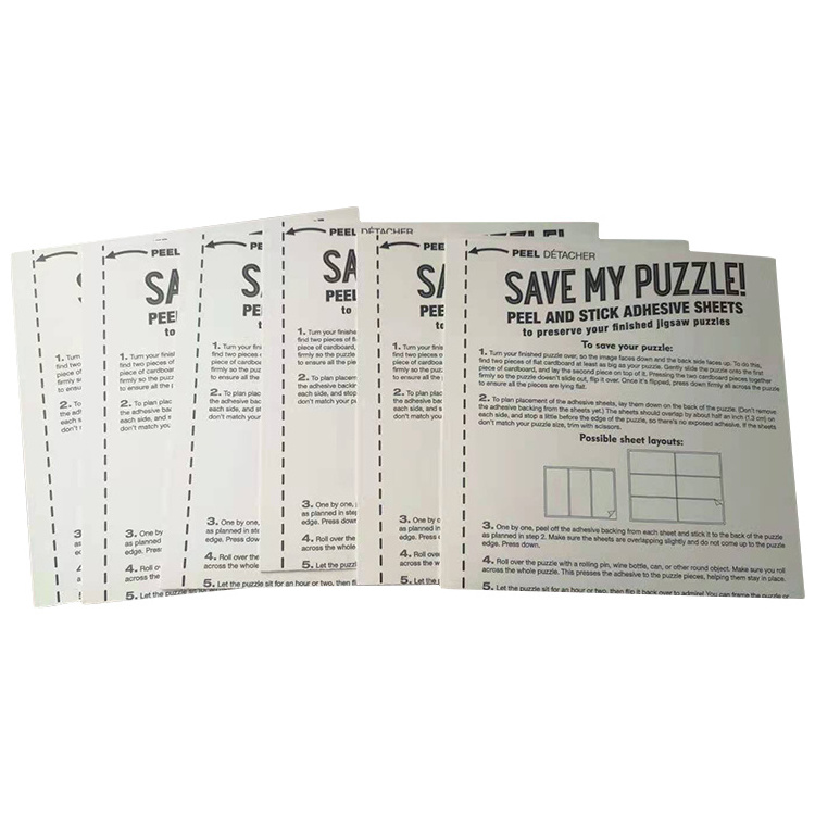 Transparent Adhesive Jigsaw Backing Puzzle Savers Sticker Glue Sheets for Puzzles