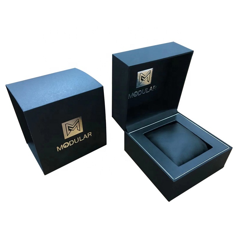 Custom Logo Paper Luxury Wrist Watch Gift Box Packaging Boxes Black Watch Box for Watches