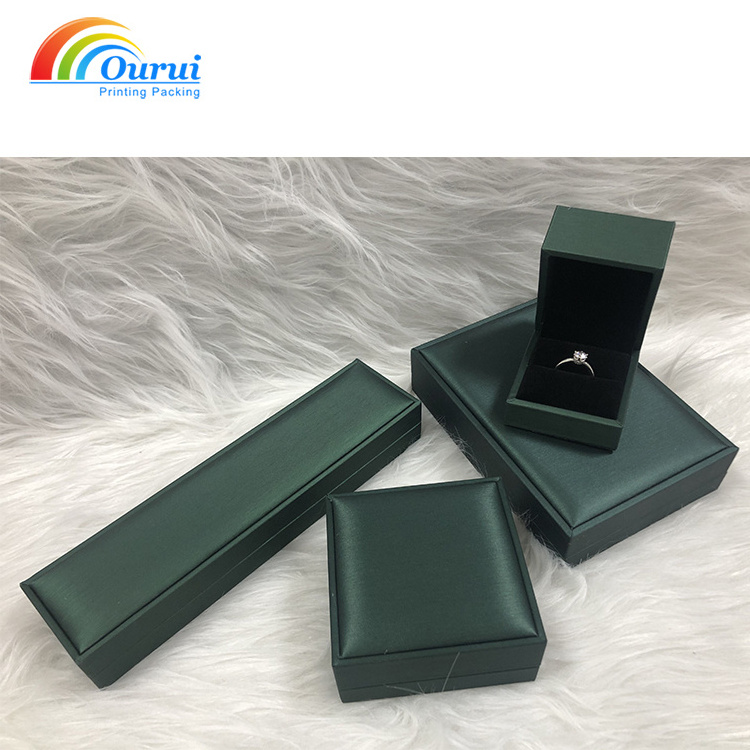 soft top jewelry box dark grey Pu leather Jewelry Packaging Box Jewelry Box Packaging