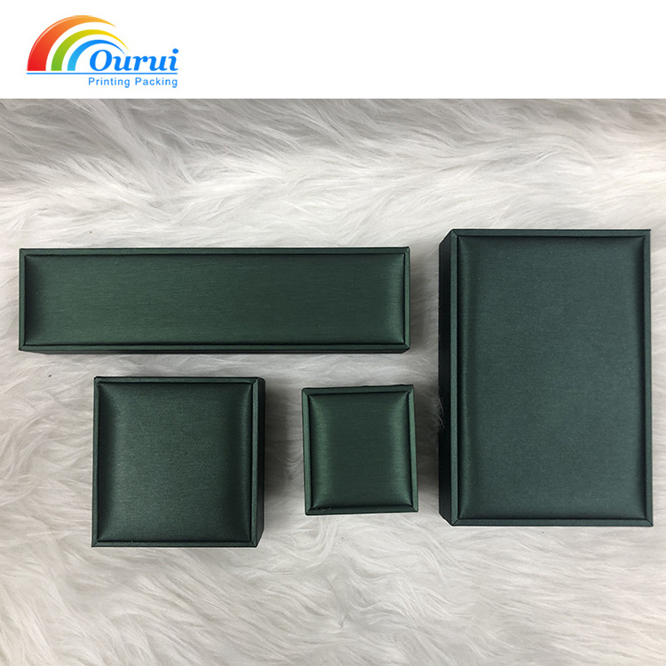 soft top jewelry box dark grey Pu leather Jewelry Packaging Box Jewelry Box Packaging