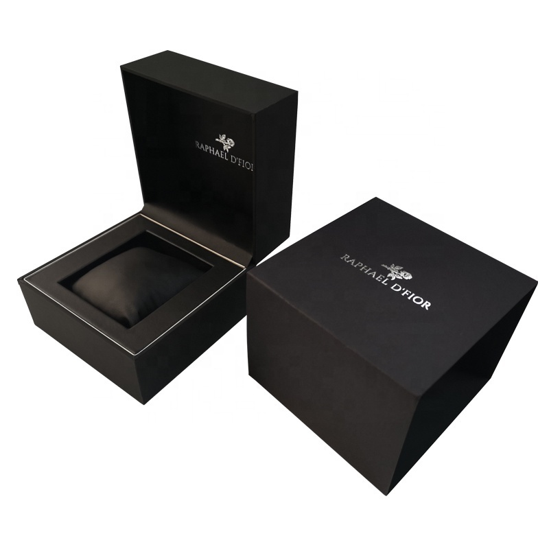 Custom Logo Paper Luxury Wrist Watch Gift Box Packaging Boxes Black Watch Box for Watches