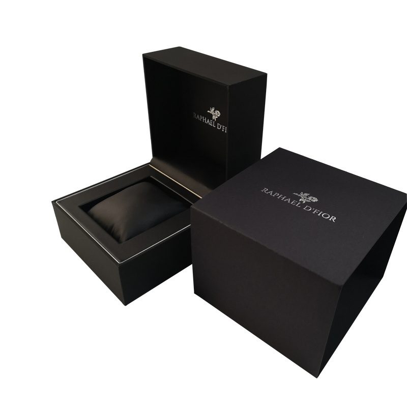 Custom Logo Paper Luxury Wrist Watch Gift Box Packaging Boxes Black Watch Box for Watches