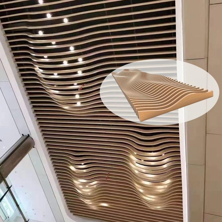 Rustproof Commercial Ceiling Tiles Decorating Curved Square Tube Ceiling 1200*600*1.0MM