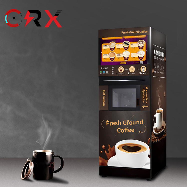 Hot Drink Automatic Coffee Machine Commercial Fresh Ground Coffee Vending Machine