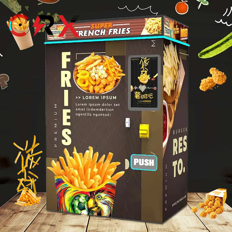 Robot Hot Food Automatic French Fries Vending Machine Fry Chip or Chicken Auto Snacks Maker Vending Machine