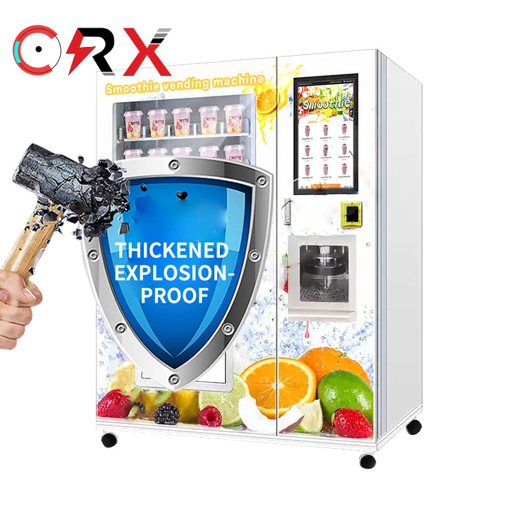 Frozen fruit cup smoothie vending machine and cup blending shake vending machine