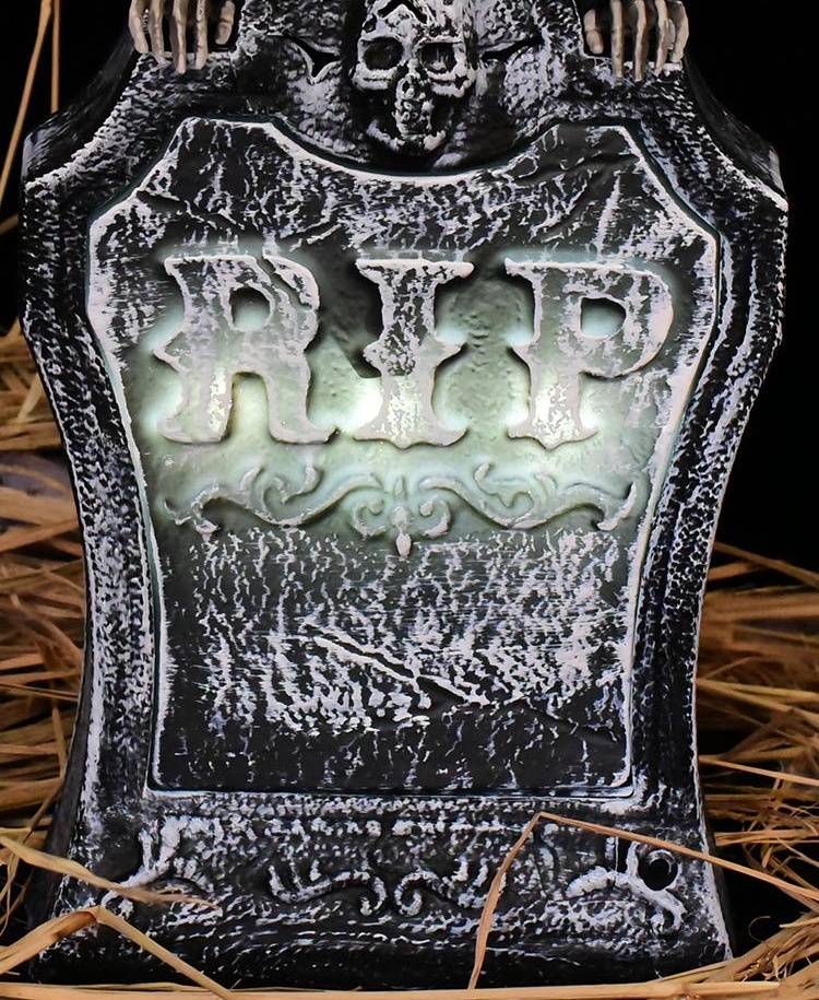 Ourwarm Halloween Tombstone Prop Led Large Scary Animated Animatronic Ghost Skeleton Horror Outdoor Yard Decorations