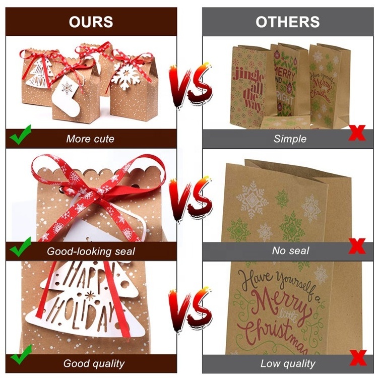 Ourwarm 12 Pcs New Design Buy Cardboard Kraft Christmas Gift Candy Cookies Paper Cardboard Boxes