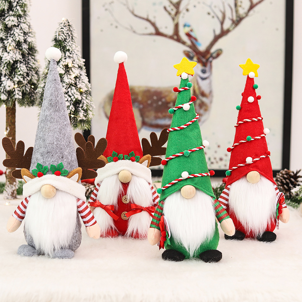 Ourwarm Christmas Products Handmade Cloth Rabbit Party Table Gifts Home Decorations Plush Doll Bunny Xmas Gnomes