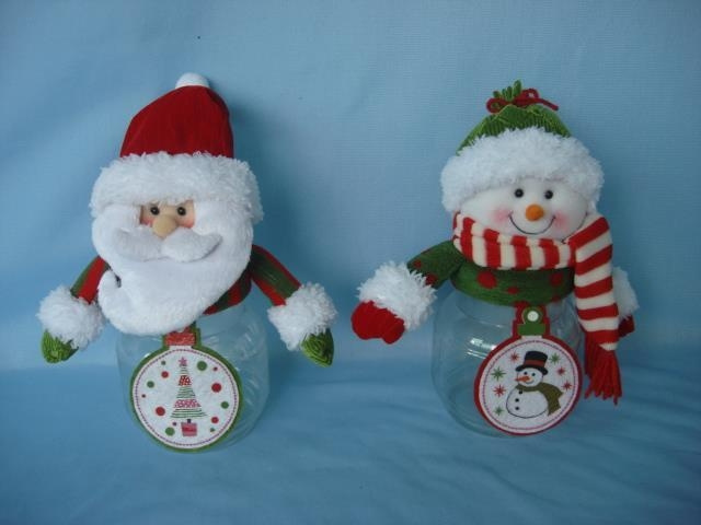 Ourwarm Kids Christmas Gift Ornament Decoration Candy Box Santa Snowman Elf Doll Plastic Elves Candy Jar