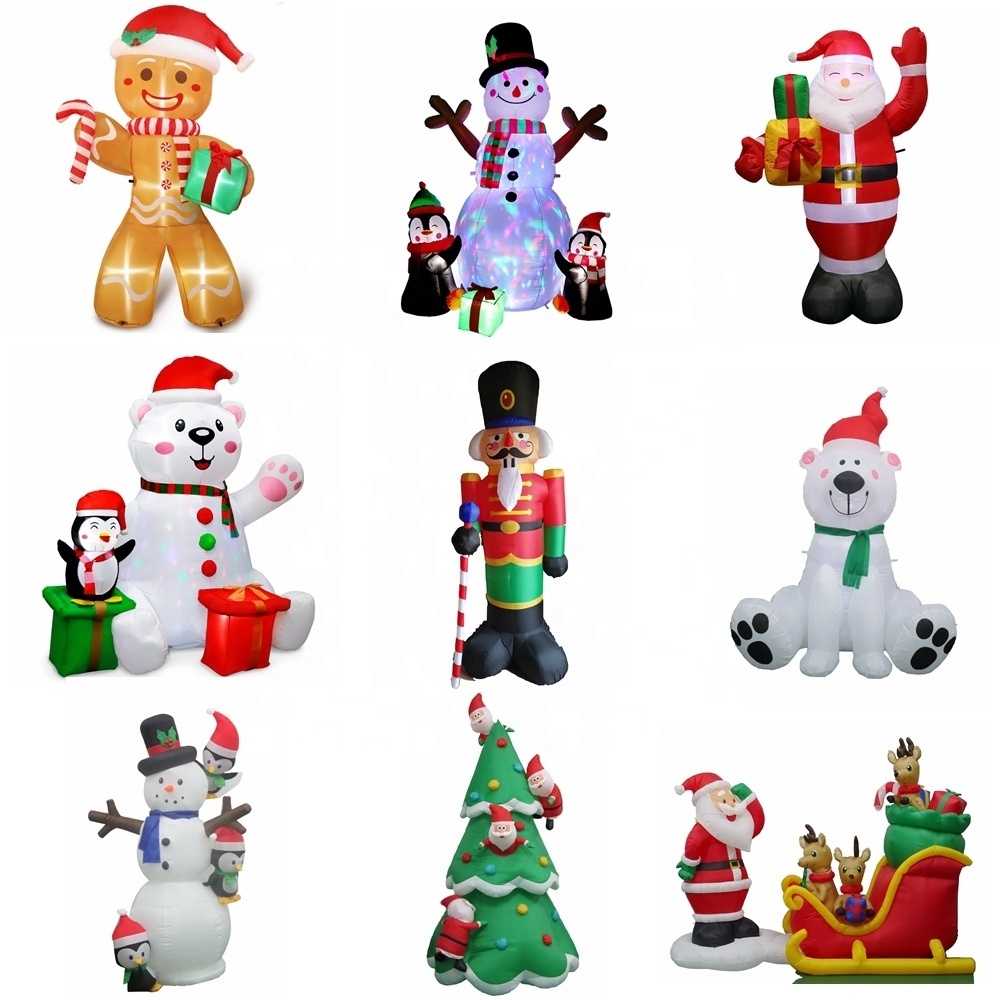 Ourwarm  Musical Outdoor Yard Decoration Blow up Snowman Santa Claus Tree Christmas Inflatable