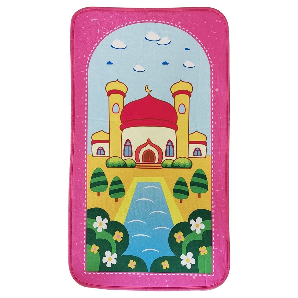 Ourwarm Custom Islamic Portable Children Padded Foam Sejadah Muslim Gift Set Tapis De Priere Musulmane enfant Prayer Mat for Kid