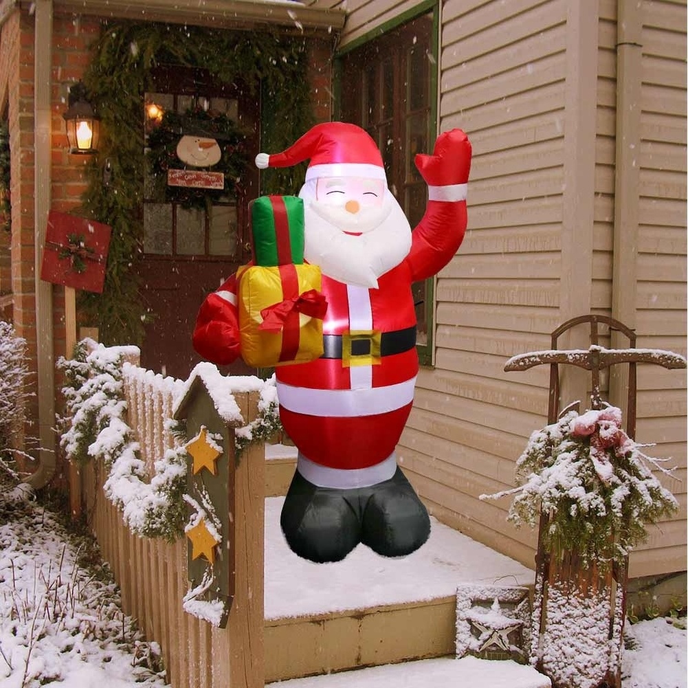 OurWarm Waterproof light air blown christmas inflatable santa Inflables Navidenos  exterior Inflable Navidad