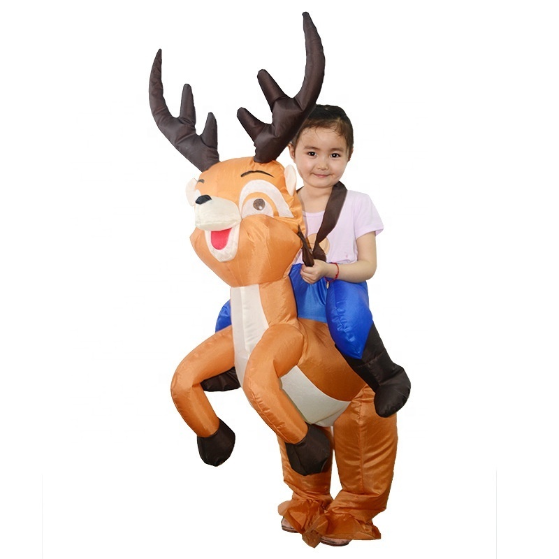 Ourwarm Christmas Cartoon Walking Costume Cedar Tree Reindeer Santa Claus Holiday Party Giant Inflatable Costume for Adults