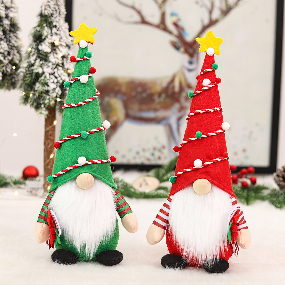 Ourwarm Christmas Products Handmade Cloth Rabbit Party Table Gifts Home Decorations Plush Doll Bunny Xmas Gnomes