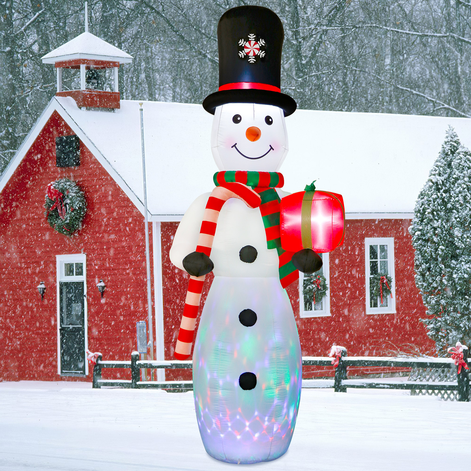 Ourwarm Inflatable Christmas Decorations Outdoor Yard Decoration Snowman Santa Claus