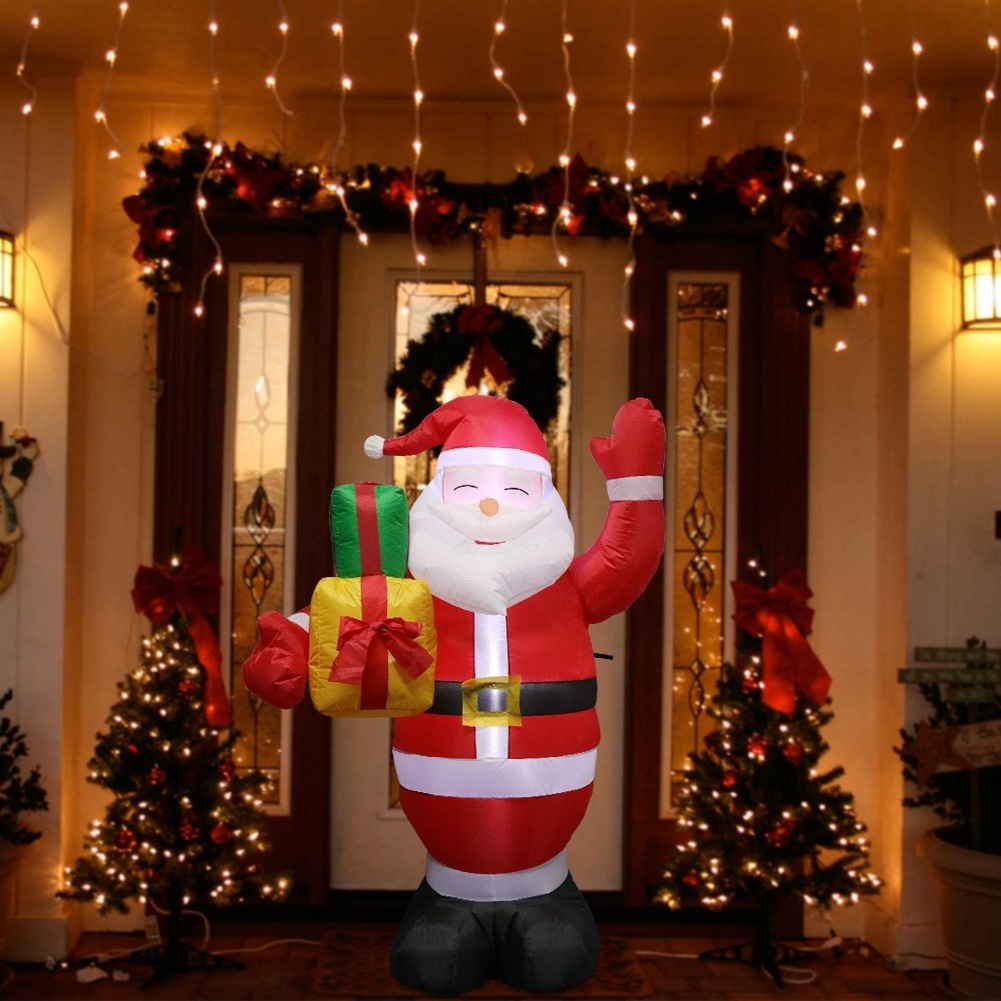 OurWarm Waterproof light air blown christmas inflatable santa Inflables Navidenos  exterior Inflable Navidad