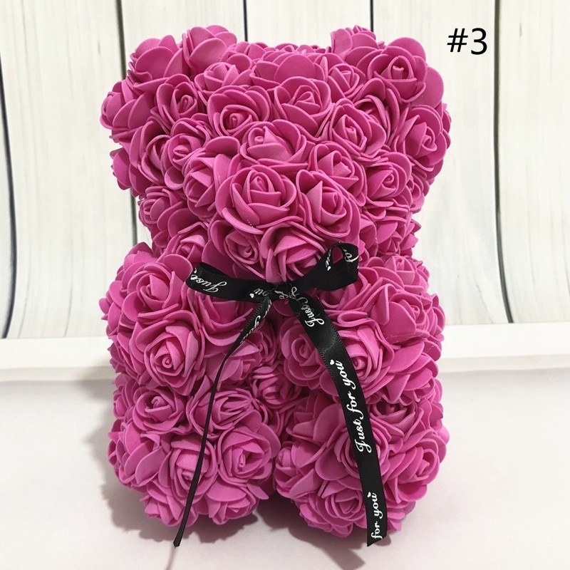 OurWarm  Hot Sale Customize Valentines Day Gift Forever Eternal	Mothers Day Gifts Rose Teddy Bear With Gift Box