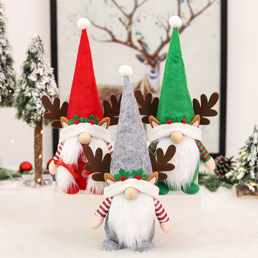 Ourwarm Christmas Products Handmade Cloth Rabbit Party Table Gifts Home Decorations Plush Doll Bunny Xmas Gnomes