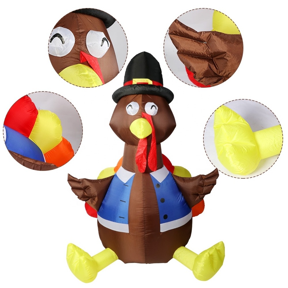 Ourwarm Animated Blows up Turkey Outdoor Thanksgiving Inflatables Yard Decoration