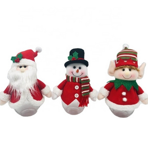 Ourwarm Kids Christmas Gift Ornament Decoration Candy Box Santa Snowman Elf Doll Plastic Elves Candy Jar